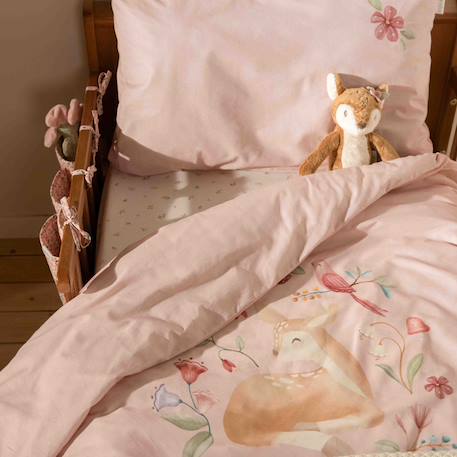 Housse de couette+oreiller lit bébé blossom (100 x 140 cm) Blanc, multicolore+Rose 10 - vertbaudet enfant 
