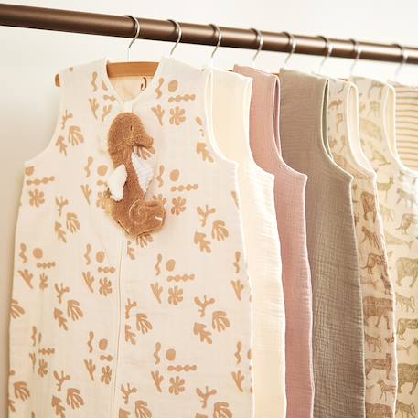 Gigoteuse légère gaze de coton Blanc, marron 4 - vertbaudet enfant 