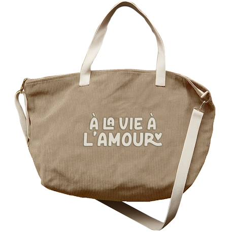 Sac cabas xl velours a la vie à l'amour Beige 1 - vertbaudet enfant 