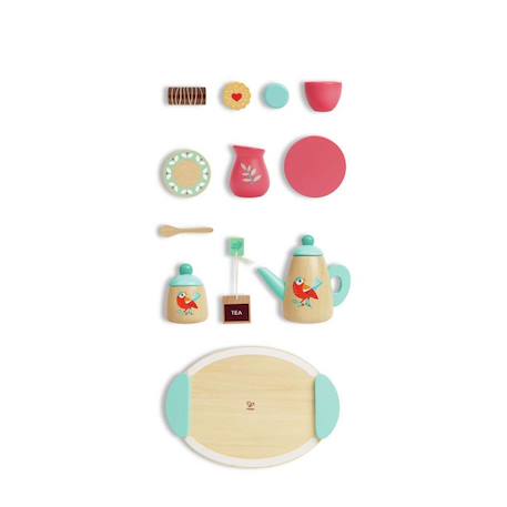Service à thé en bois Multicolore 4 - vertbaudet enfant 