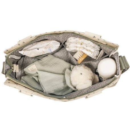 Sac à poussette coeurs poppy cannelle Cannelle, écru+Vert, écru 9 - vertbaudet enfant 