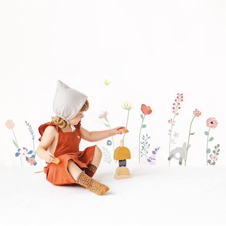 Sticker easy fleurs des champs Vert clair, gris, rouge 2 - vertbaudet enfant 