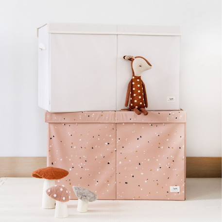 Coffre à jouets Ecru+Gris+Rose+Vert d'eau 3 - vertbaudet enfant 