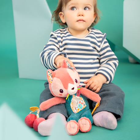 Peluche d'activités jeanne le chat (29 cm) Rose, bleu, jaune 5 - vertbaudet enfant 