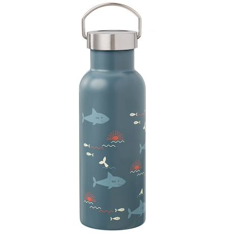 Gourde isotherme nordic shark (500 ml) Bleu, orange, blanc 2 - vertbaudet enfant 