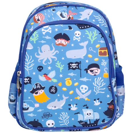 Sac à dos à poche isotherme pirates Bleu, noir, jaune 2 - vertbaudet enfant 