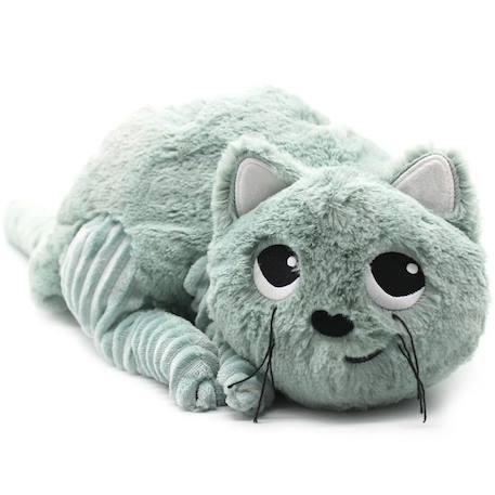 Peluche miaou le chat maman et bébé menthe (32 cm) Vert d'eau, noir, blanc 4 - vertbaudet enfant 