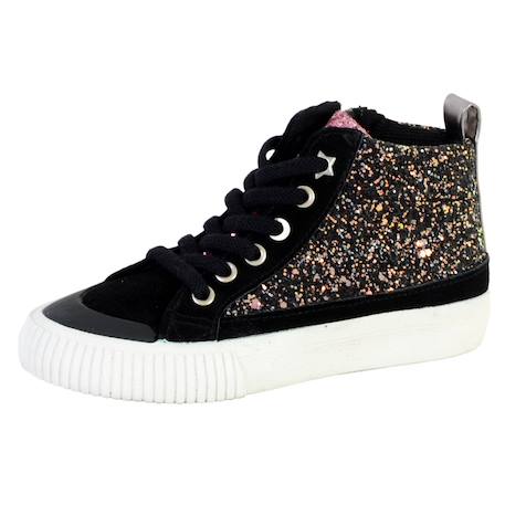 Baskets basses  à lacets  velours Negro 2 - vertbaudet enfant 