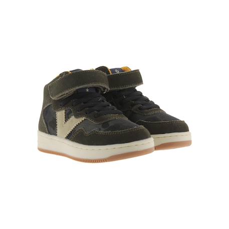 Baskets montantes  à scratch Kaki 3 - vertbaudet enfant 