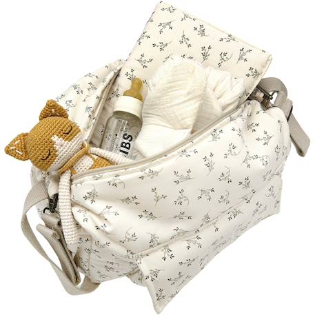 Sac à langer camila olive bloom canvas Ecru, vert 3 - vertbaudet enfant 