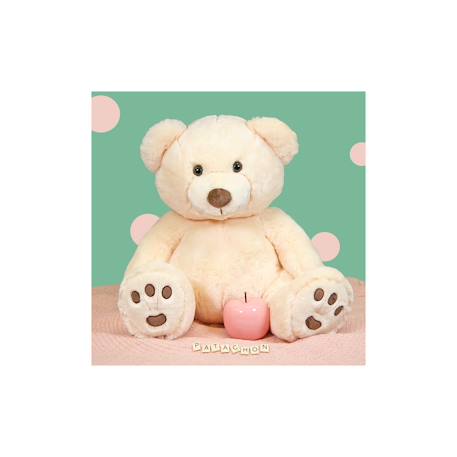 Peluche - peluche ours patachon crème - 80 cm Beige 6 - vertbaudet enfant 