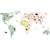 Stickers géants animaux du monde (160 x 80 cm) Vert, jaune, rose 1 - vertbaudet enfant 