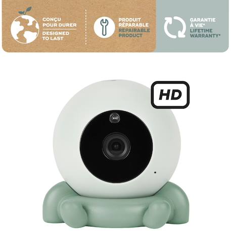 Caméra additionnelle HD Babyphone vidéo Yoo Go+, batterie rechargeable, longue autonomie, faible emission d'ondes Vert d'eau, noir 4 - vertbaudet enfant 