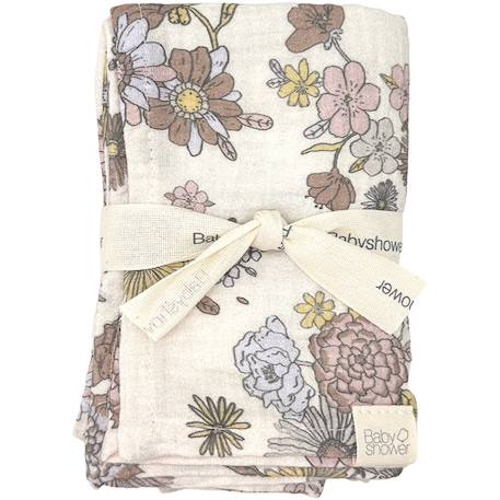 Lot de 3 langes bardot (70 x 70 cm) Ecru, rose, jaune 2 - vertbaudet enfant 