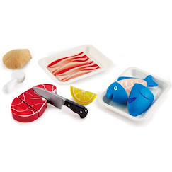 Jouet-Jeux d'imitation-Viande et poisson à découper