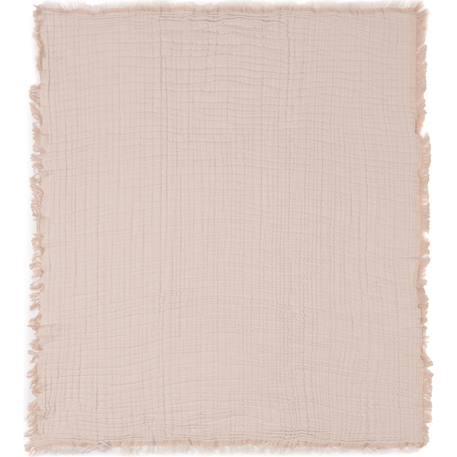 Couverture en coton fringe moonstone-ivory (75 x 100 cm) Corail+Jaune, blanc 2 - vertbaudet enfant 