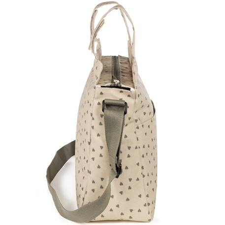 Sac à poussette coeurs poppy cannelle Cannelle, écru+Vert, écru 12 - vertbaudet enfant 