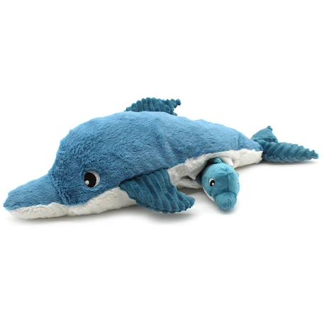 Peluche tofou le dauphin maman et bébé Bleu, noir, blanc 2 - vertbaudet enfant 