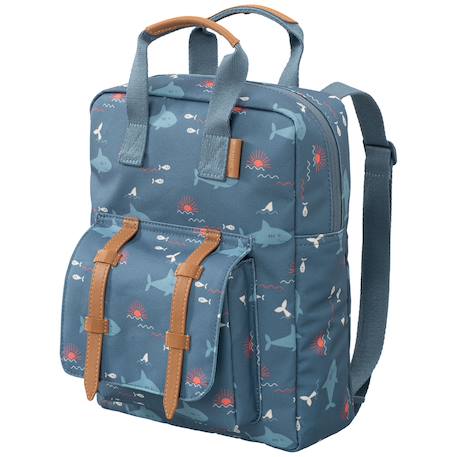 Sac à dos bébé,  idéal pour la crèche ou la maternelle Bleu, orange, blanc 3 - vertbaudet enfant 