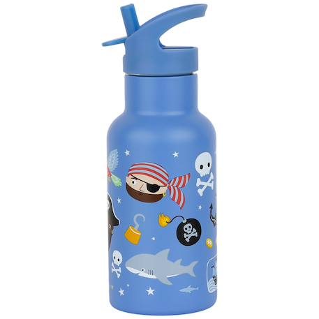 Gourde isotherme pirates (350 ml) Bleu, noir, jaune 2 - vertbaudet enfant 