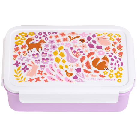 Lunch box fleurs du jardin Violet, blanc, jaune 2 - vertbaudet enfant 
