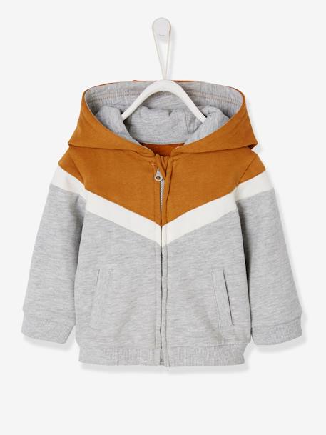 Gilet zippé bébé garçon à capuche bordeaux+cannelle+vert d'eau 8 - vertbaudet enfant 