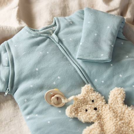 Gigoteuse hiver manches amovibles rib tog 3.5 en coton Ecru+Vert+Vert 12 - vertbaudet enfant 