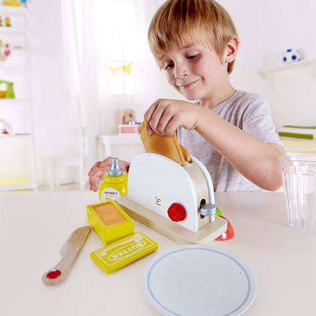 Ensemble 13 Pièces Jouet Grille-Pain En Bois - Simulation Petit-Déjeuner Réaliste Pour Enfants