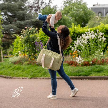 Sac à langer bébé pocketstyle Blanc+Vert, écru 9 - vertbaudet enfant 