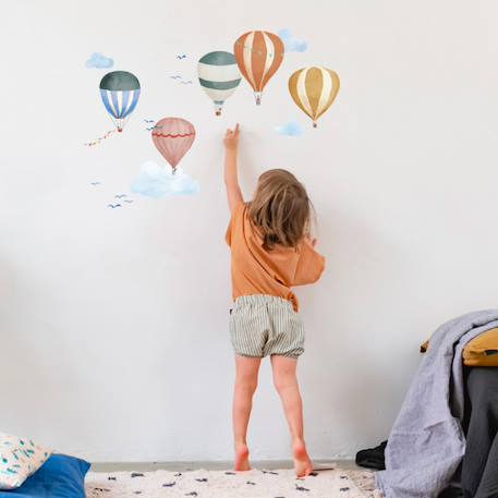Planche easy stickers montgolfière aquarelle Bleu, jaune, vert 6 - vertbaudet enfant 