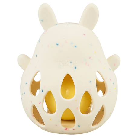 Hochet lapin en silicone Ecru, rose, jaune 2 - vertbaudet enfant 