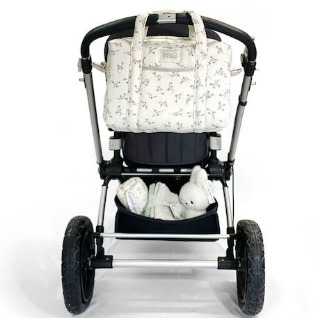 Sac à poussette camila olive bloom Ecru, vert, noir 3 - vertbaudet enfant 