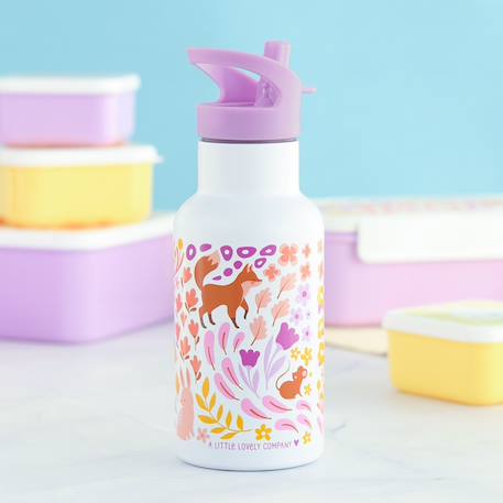 Gourde isotherme fleurs du jardin (350 ml) Violet, blanc, jaune 4 - vertbaudet enfant 