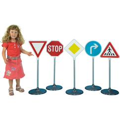 Jouet-Jeux d'imagination-Set de 5 panneaux de signalisation