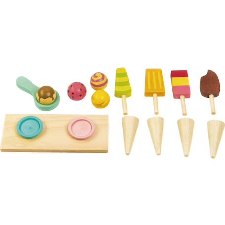 Chariot crème glacée en bois Blanc, beige, rose 2 - vertbaudet enfant 