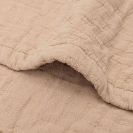 Couverture en coton fringe moonstone-ivory (75 x 100 cm) Corail+Ecru, marron+Jaune, blanc+Marron 21 - vertbaudet enfant 