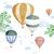 Stickers géants montgolfière aquarelle Bleu, jaune, vert 1 - vertbaudet enfant 