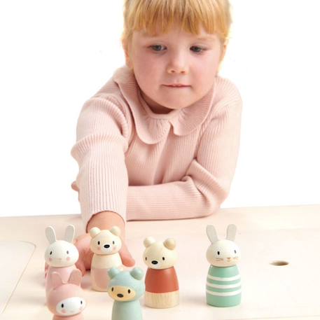 Figurines famille de lapin Rose, vert, blanc 3 - vertbaudet enfant 