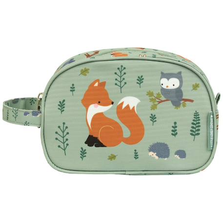 Trousse de toilette amis de la forêt Bleu+Gris+Jaune+Rose+Vert d'eau, marron, écru 24 - vertbaudet enfant 