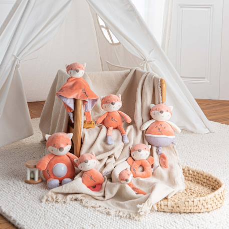 Peluche - attache tétine bebe bamboo renard - 13 cm s/carte Orange 5 - vertbaudet enfant 