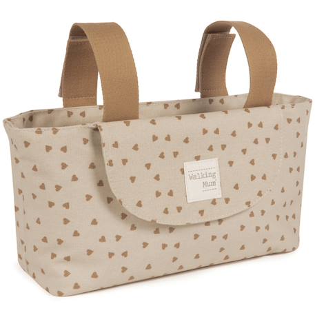 Sac à poussette coeurs poppy cannelle Cannelle, écru 2 - vertbaudet enfant 