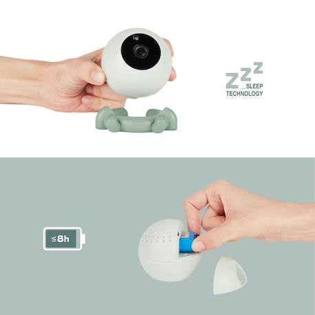 Caméra additionnelle HD Babyphone vidéo Yoo Go+, batterie rechargeable, longue autonomie, faible emission d'ondes Vert d'eau, noir 3 - vertbaudet enfant 