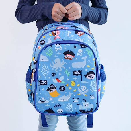 Sac à dos à poche isotherme pirates Bleu, noir, jaune 4 - vertbaudet enfant 