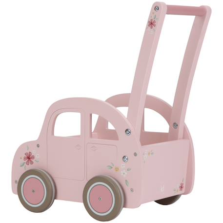 Chariot de marche voiture en bois rose Rose 5 - vertbaudet enfant 