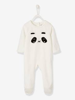 -Pyjama bébé en velours ouverture pressionnée dos