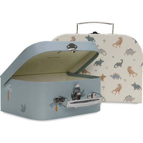 Lot de 2 valisettes nostalgic ride Bleu, orange, vert+Ecru, maron 6 - vertbaudet enfant 