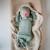 Cape de bain en coton bio fog Ecru+Vert 3 - vertbaudet enfant 