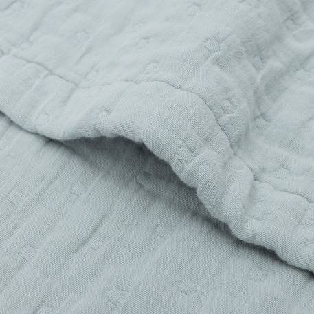 Couverture en gaze de coton jacquard sea green (75 x 100 cm) Bleu 3 - vertbaudet enfant 