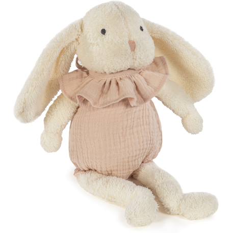 Peluche lapin velours et coton Gris+Sable, rose, noir 6 - vertbaudet enfant 