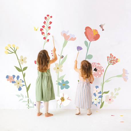 Stickers géants fleurs de champs Rose, vert, rouge 3 - vertbaudet enfant 